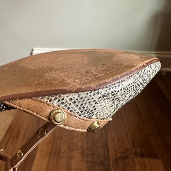 Halogen Olson Snakeskin Gold Studded Pointed Flat Size 7.5 - Picture 7 of 9